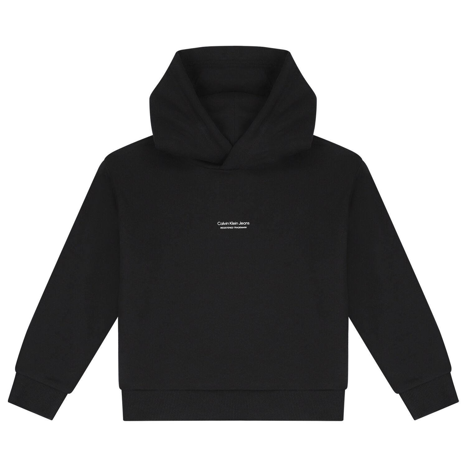 Boys Black Logo Hooded Top, 1, hi-res