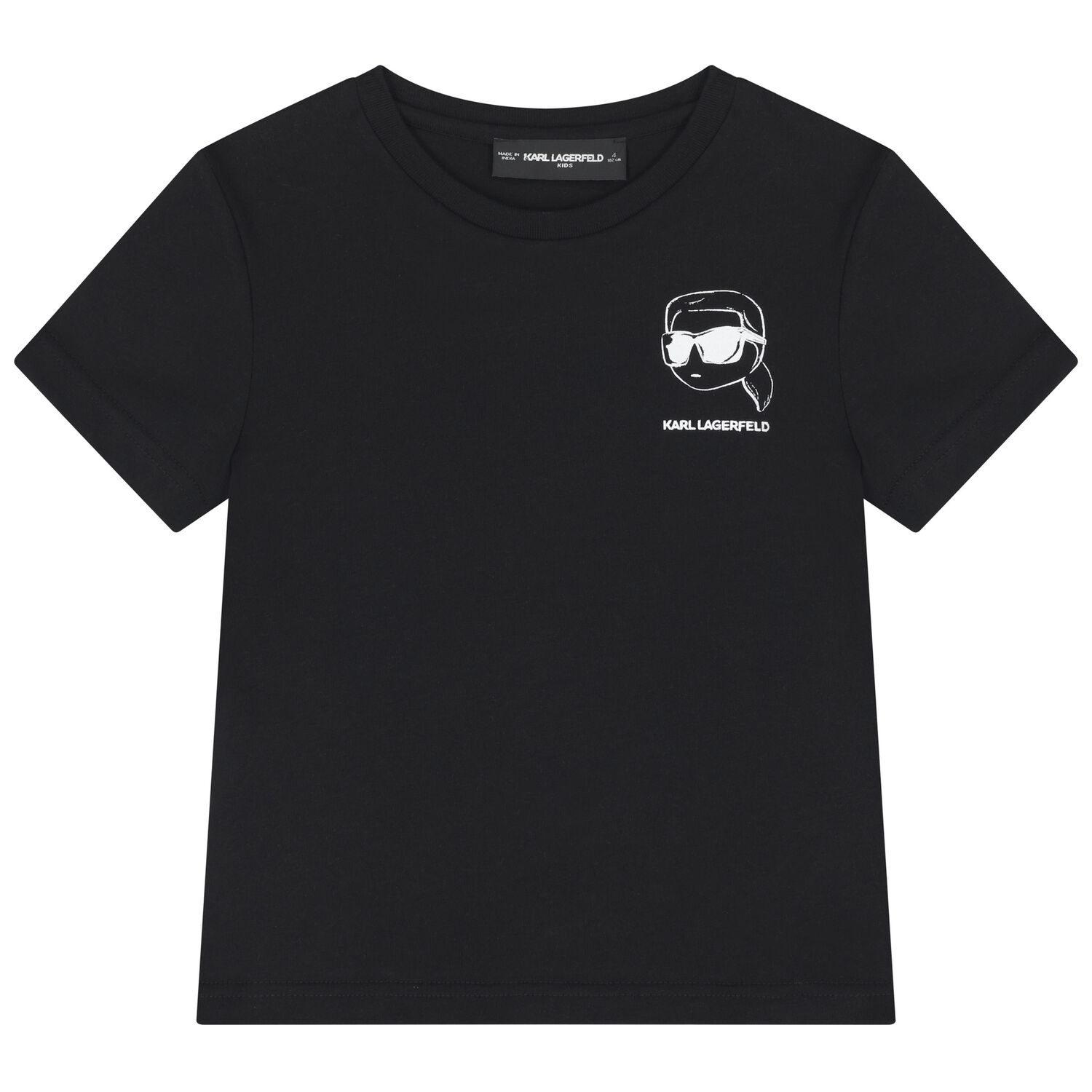 Boys Mini Me Black Ikonik Karl Logo T-Shirt, 1, hi-res