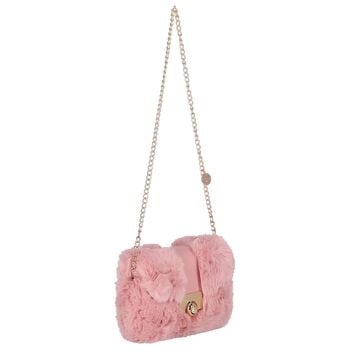 Girls Pink Faux Fur Handbag ( 21cm )