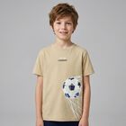 Boys Beige Football T-Shirt, 1, hi-res