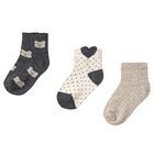 Younger Girls Grey, Ivory & Beige Socks ( 3 Pack ), 1, hi-res
