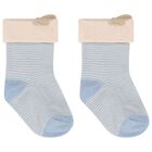 Baby Boys Blue & Ivory Socks ( 4 Pack ), 2, hi-res