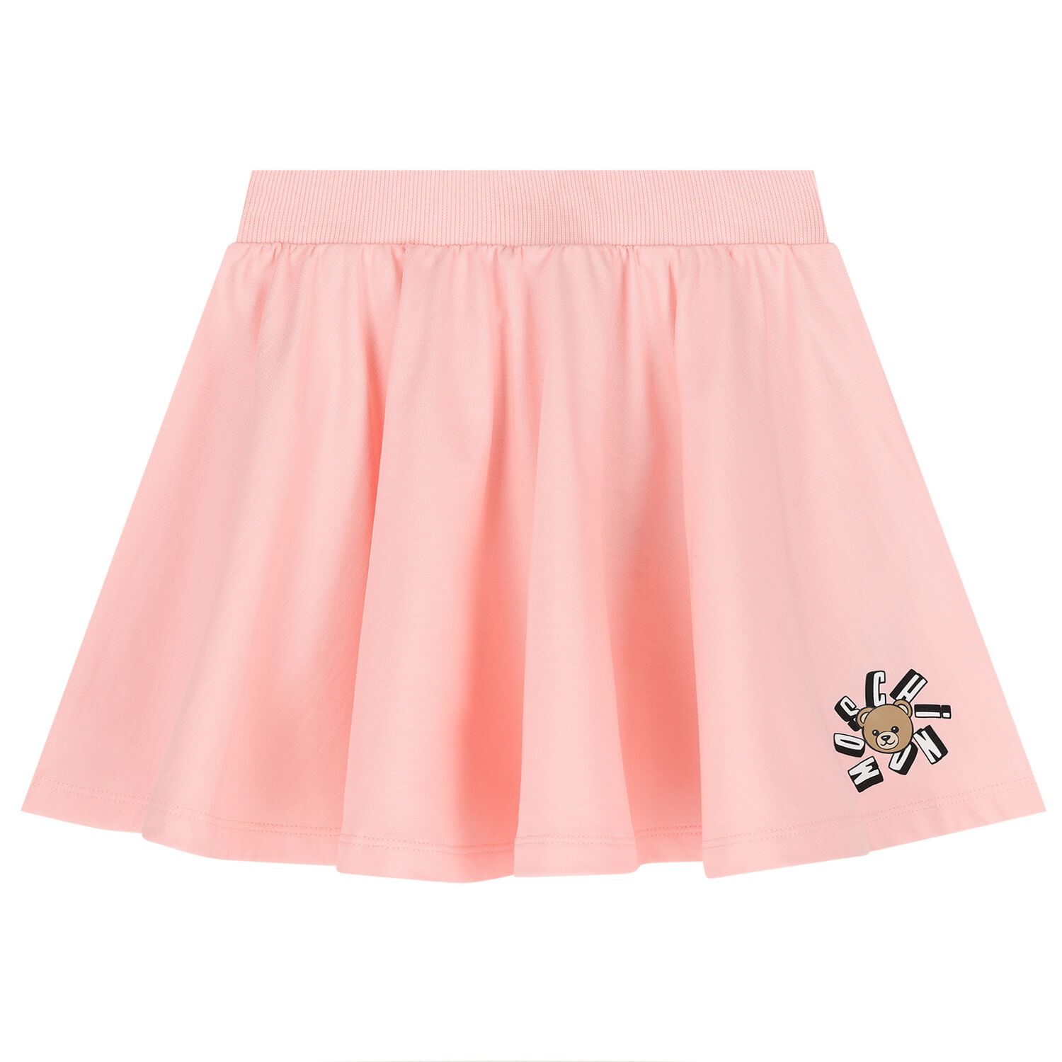 Girls Pink Teddy Bear Logo Skirt , 1, hi-res