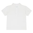 Younger Boys White Logo Polo Shirt, 2, hi-res