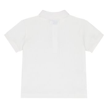 Younger Boys White Logo Polo Shirt