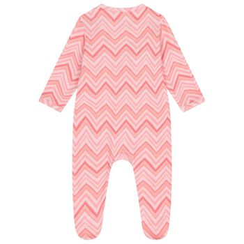 Baby Girls Pink Zig Zag Babygrow