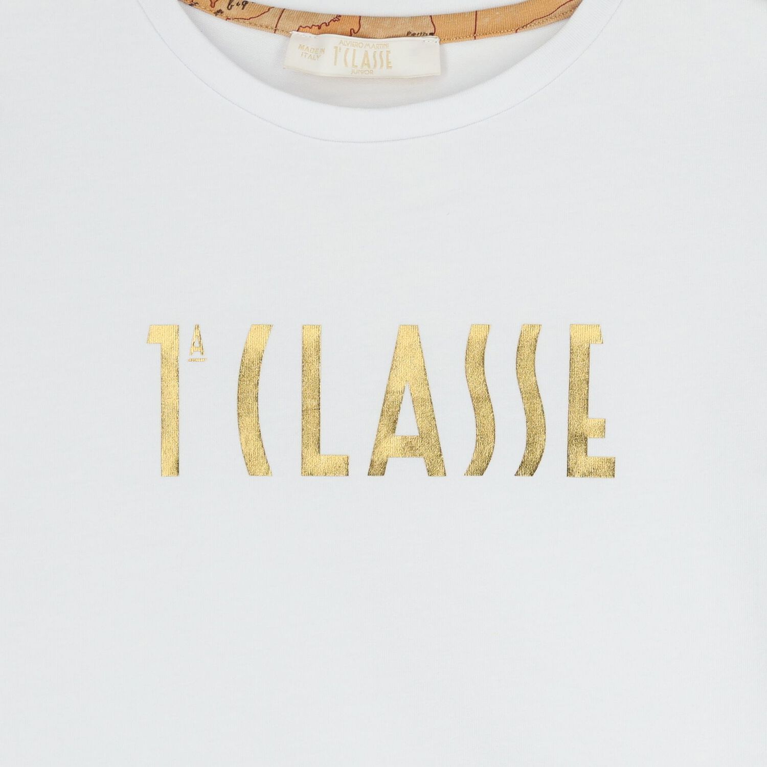 Girls White & Gold Geo Map Skirt Set, 1, hi-res