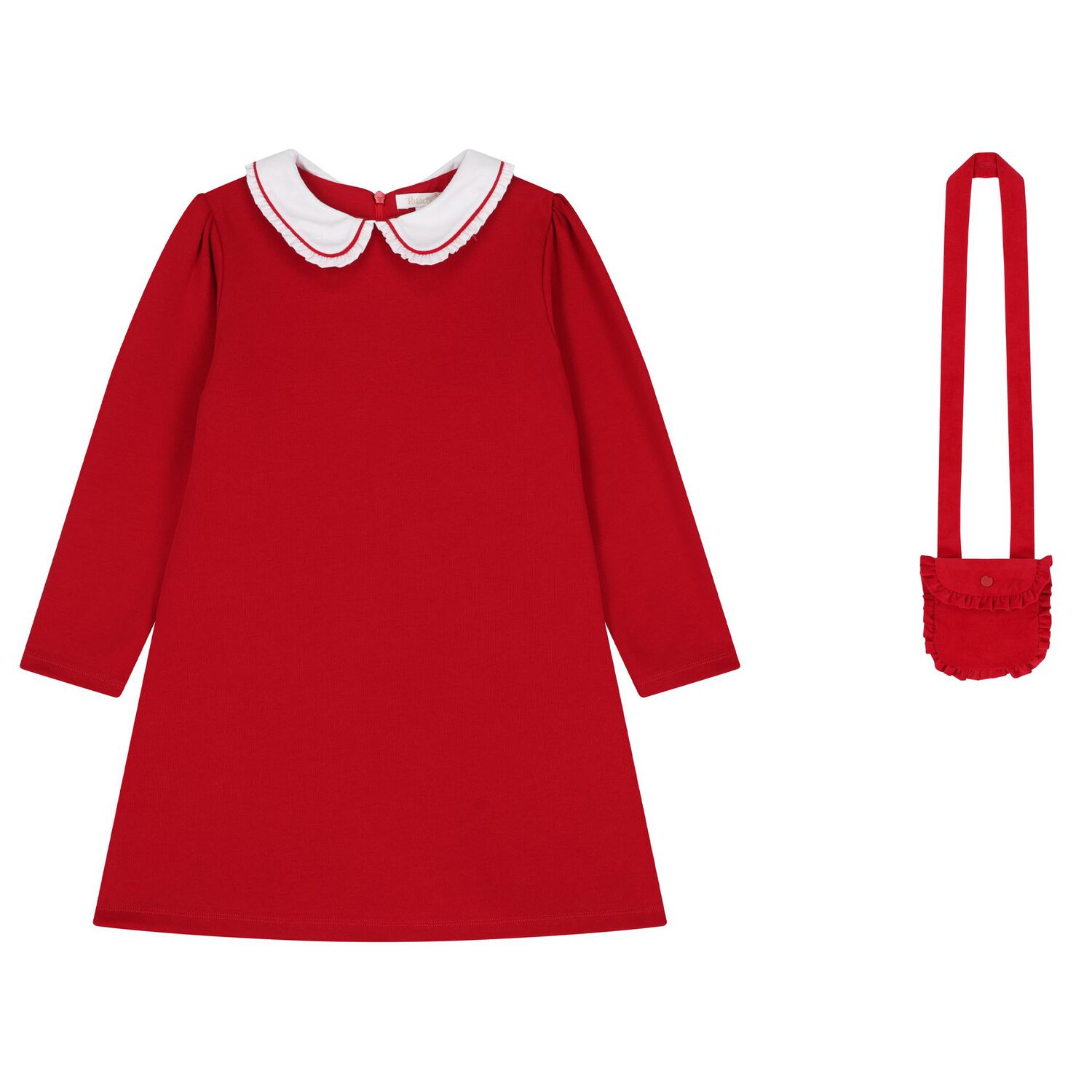 Girls Red Dress Set, 3, hi-res
