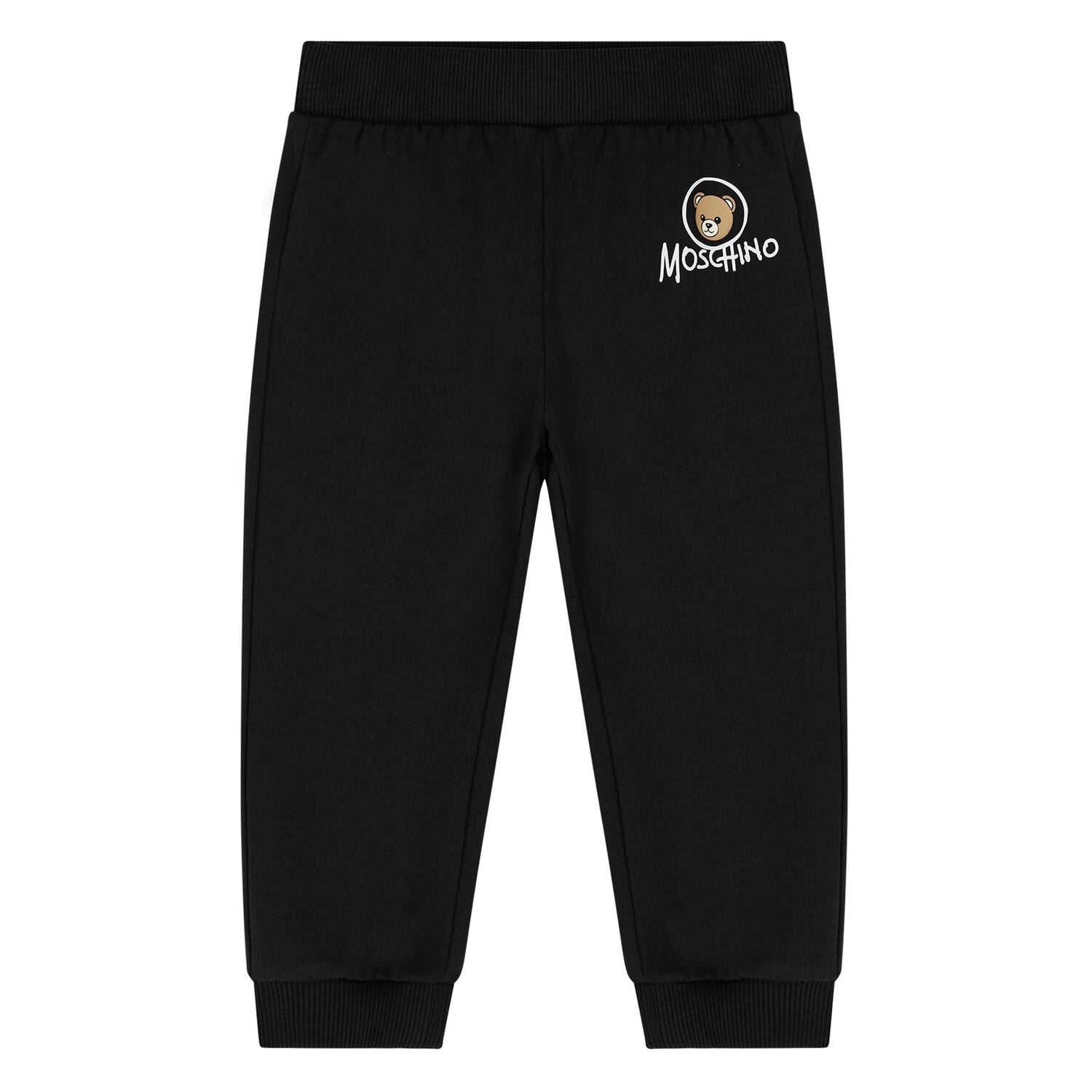 Younger Black Teddy Bear Logo Joggers, 2, hi-res