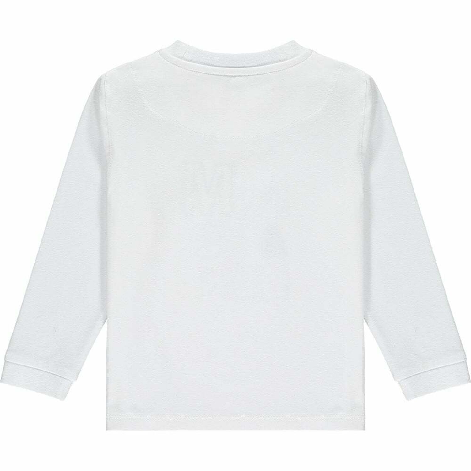 Boys White Logo Long Sleeve Top, 1, hi-res image number null