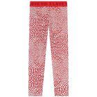 Girls White & Red Hearts Leggings, 1, hi-res