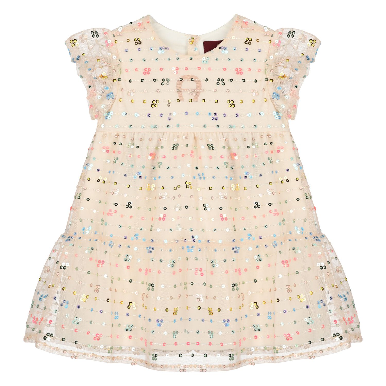 Younger Girls Ivory Sequin Dress, 1, hi-res image number null