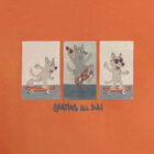 Younger Boys Orange Puppies Long Sleeve Top, 1, hi-res