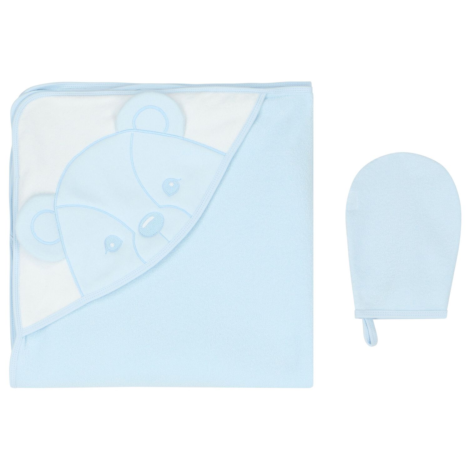 Baby Boys Blue Towel Set, 1, hi-res