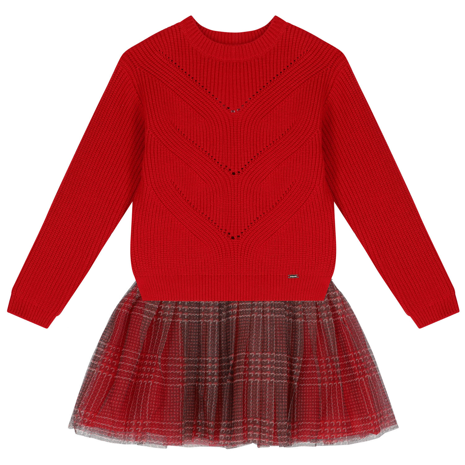 Girls Red Dress Set, 1, hi-res