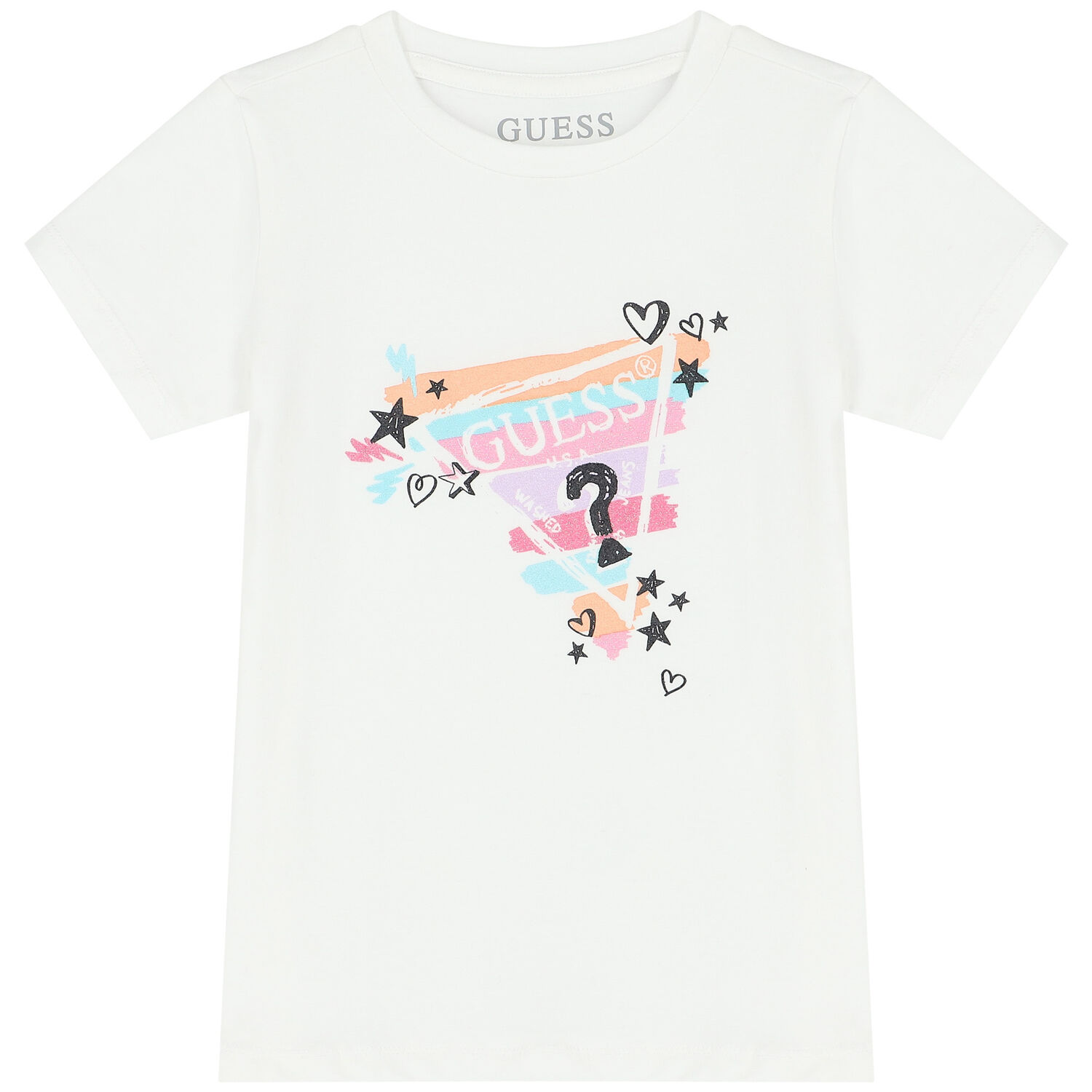 Girls White Logo T-Shirt, 2, hi-res
