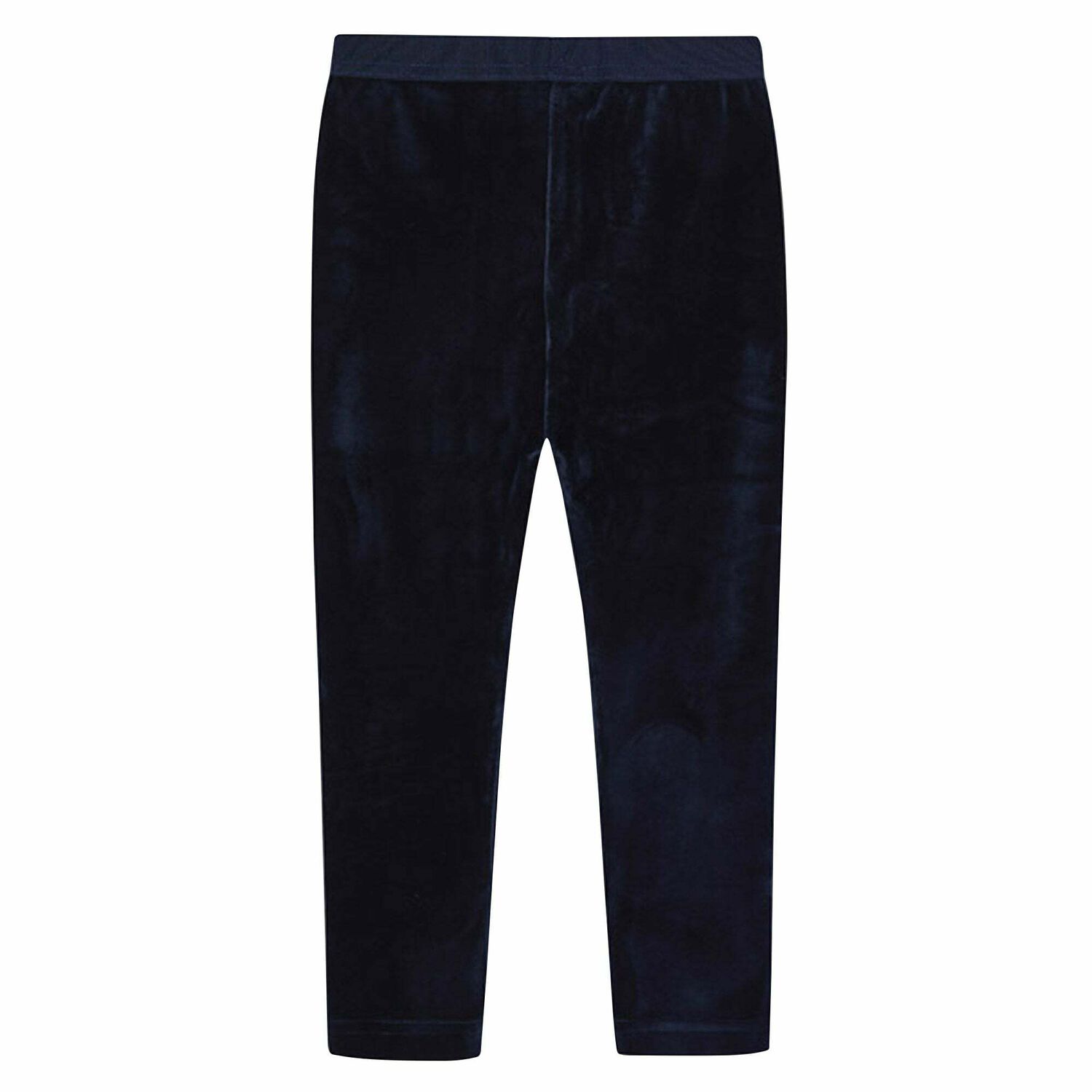 Girls Navy Velvet Leggings, 1, hi-res