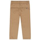 Younger Boys Beige Chino Trousers, 1, hi-res