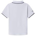 Boys White & Navy Blue Polo Shirt, 3, hi-res