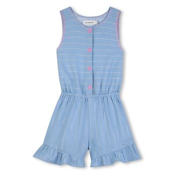 Girls Blue Striped Playsuit