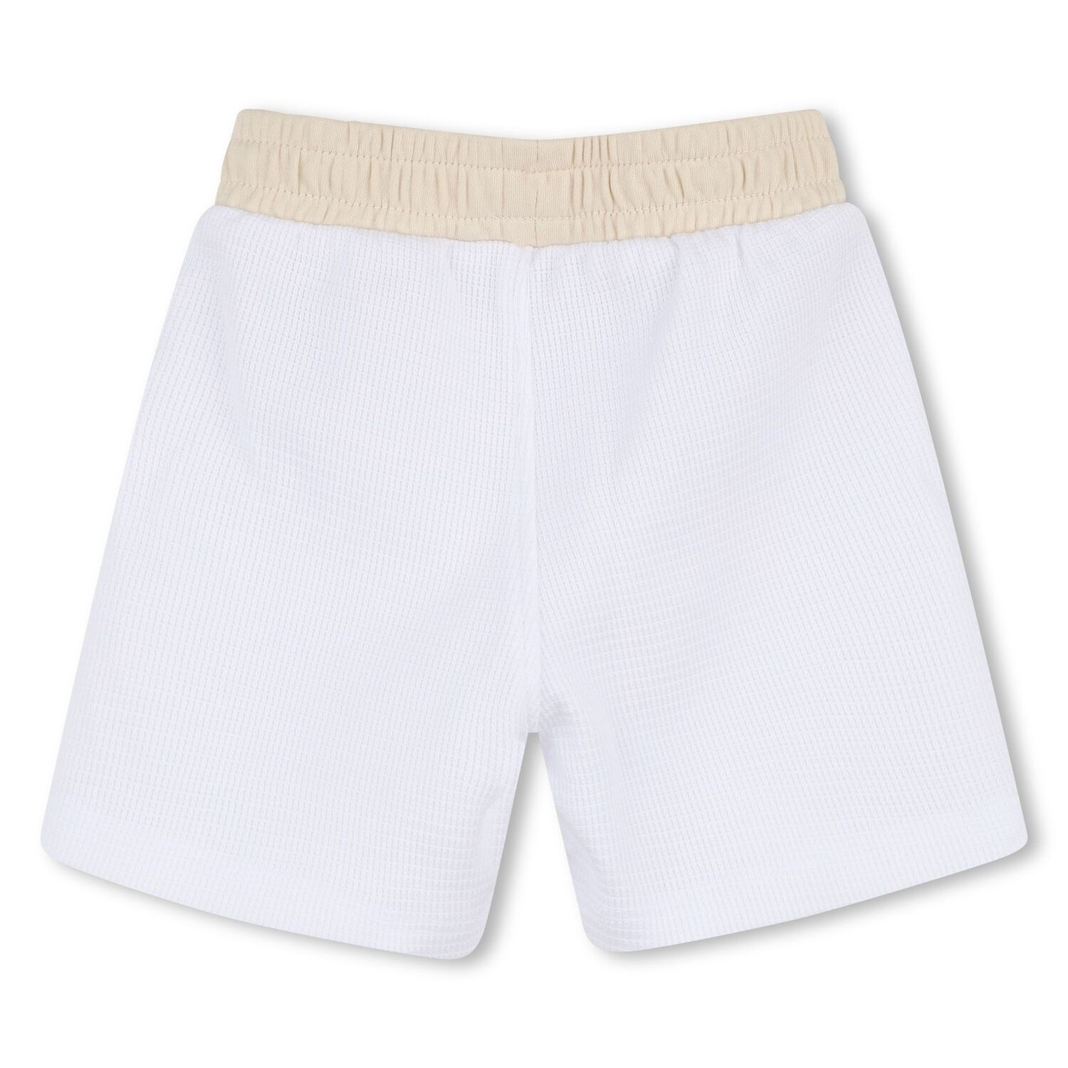 Baby Boys White & Beige Knitted Shorts Set, 1, hi-res
