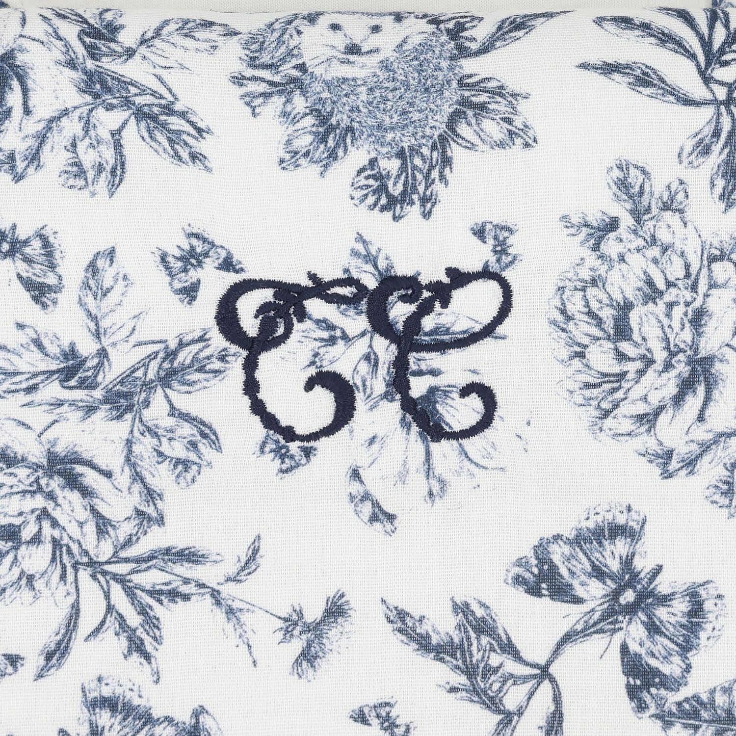 Ivory & Navy Blue Toile De Jouy Baby Nest, 1, hi-res image number null