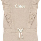 Younger Girls Beige Logo Playsuit, 1, hi-res