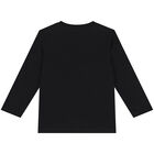 Black Teddy Bear Logo Long Sleeve Top, 2, hi-res