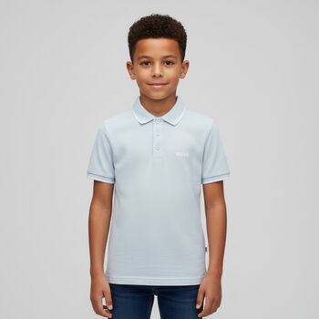 Boys Blue Logo Polo Shirt