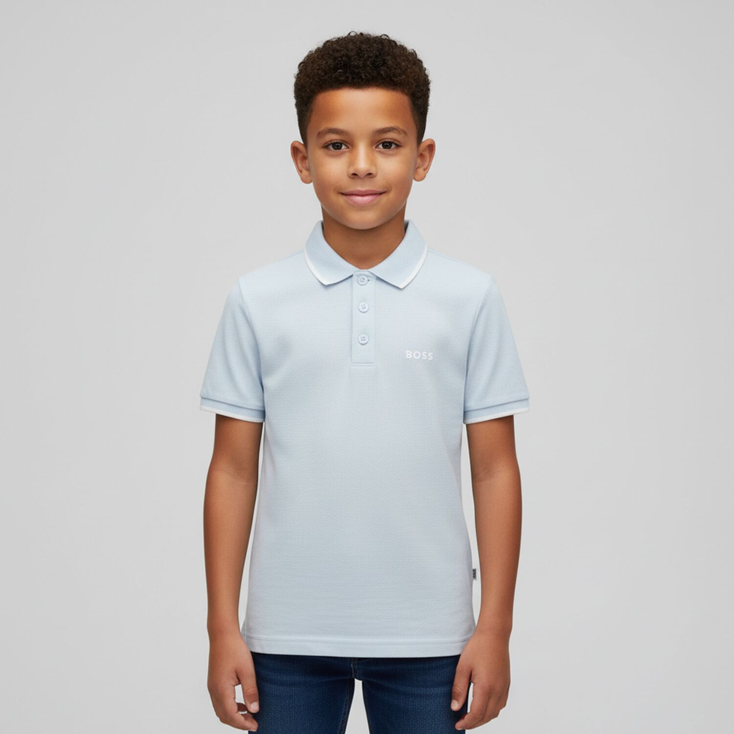 Boys Blue Logo Polo Shirt, 1, hi-res image number null