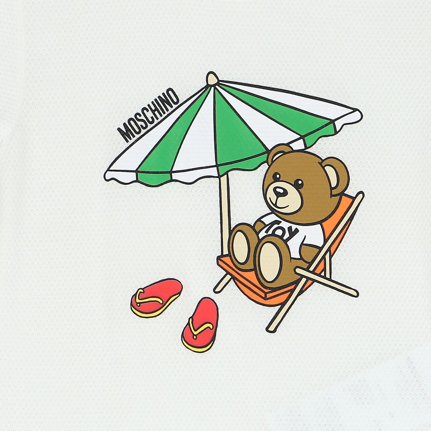 White Teddy Bear Logo Romper, 1, hi-res image number null