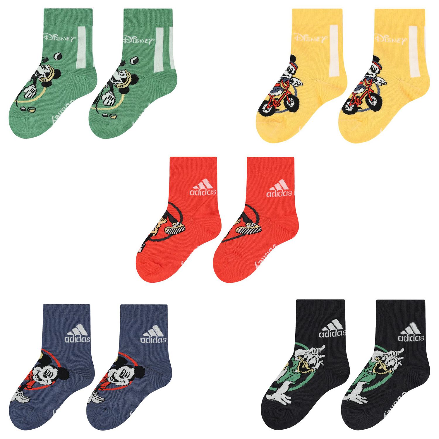 Multi-Coloured Disney Logo Socks ( 5-Pack ), 1, hi-res image number null