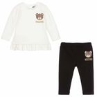 Girls Ivory & Black Leggings Set, 1, hi-res