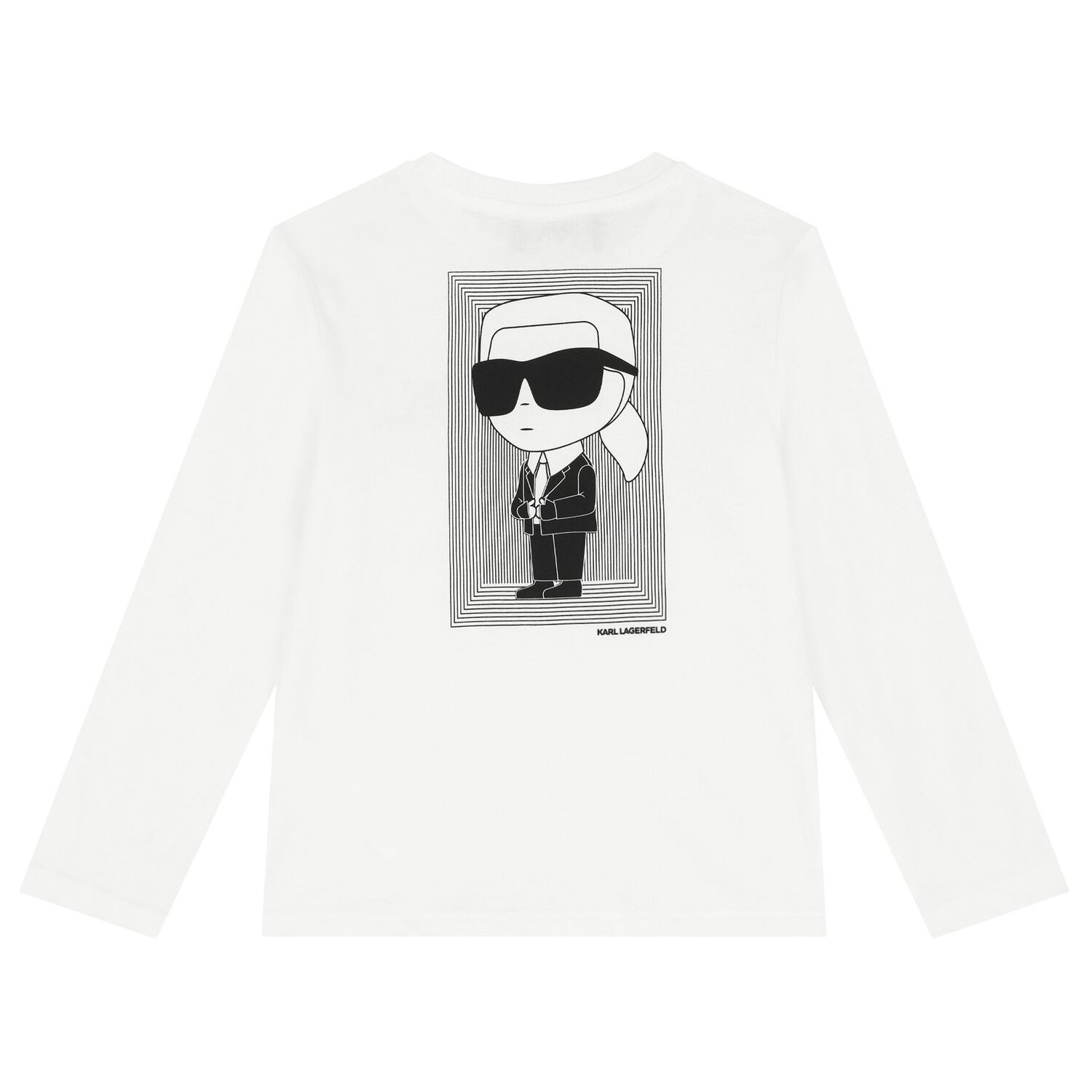 Boys White Logo Long Sleeve Top, 1, hi-res