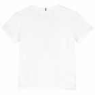 Girls White Embellished Logo T-Shirt, 1, hi-res