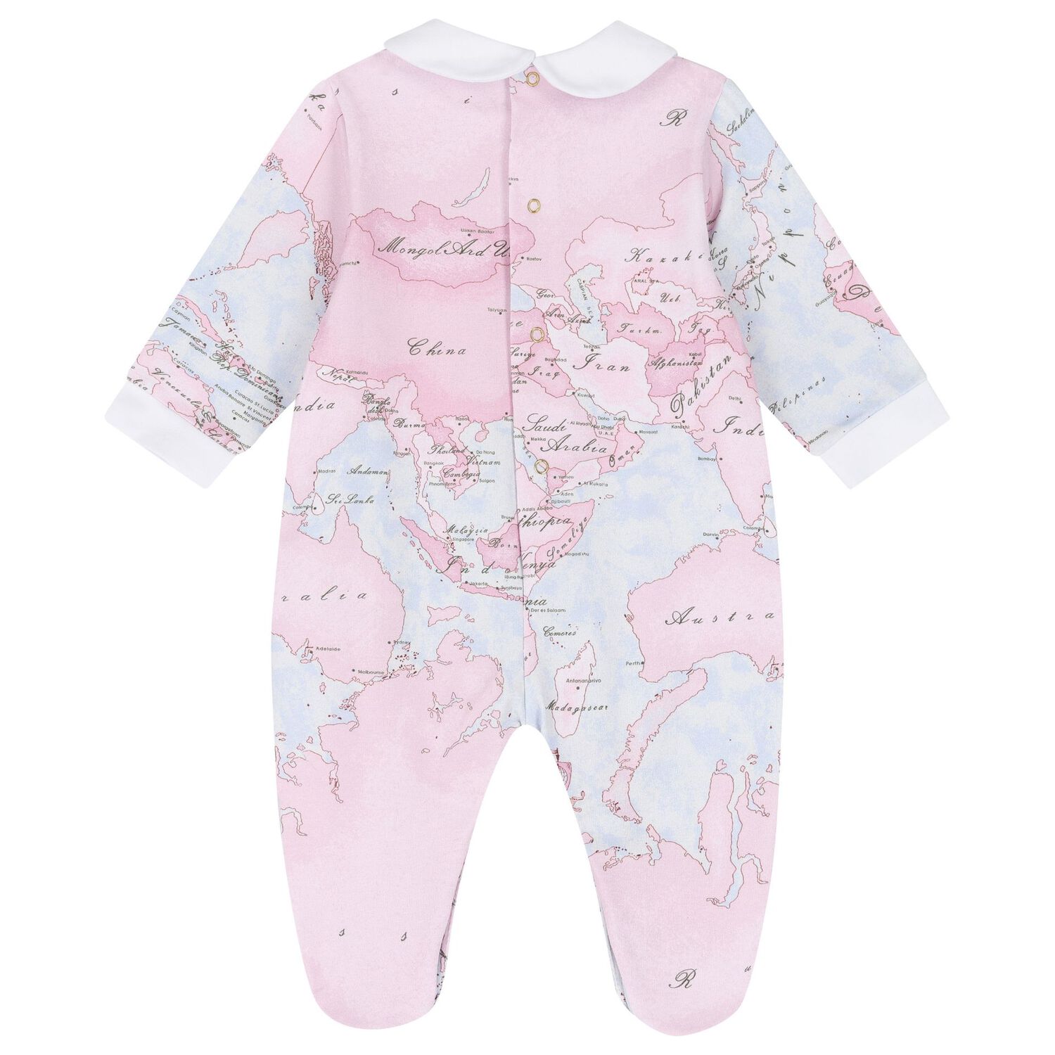 Baby Girls White & Pink Geo Map Babygrow Gift Set, 3, hi-res