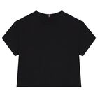 Girls Black Logo T-Shirt, 3, hi-res
