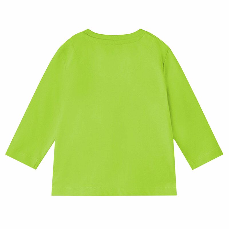 Younger Boys Green Logo Long Sleeve Top, 3, hi-res image number null