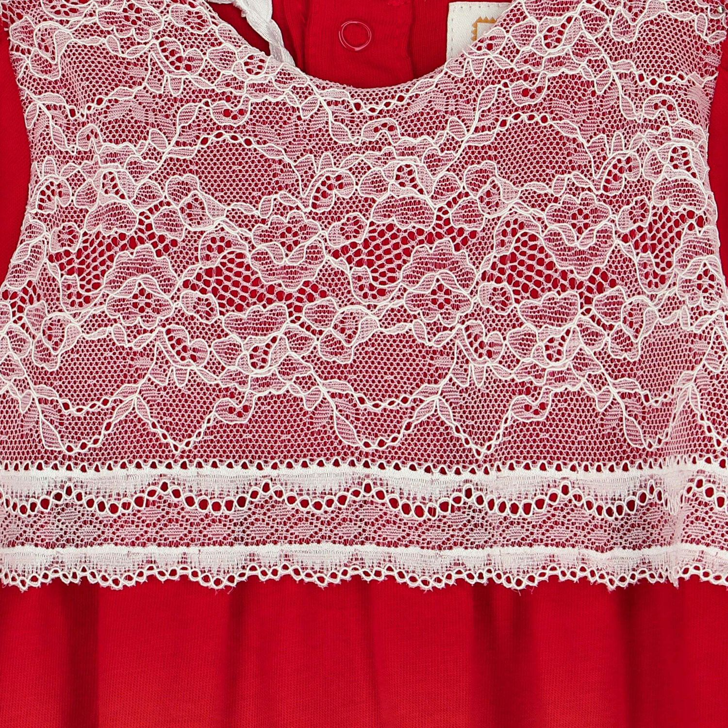 Baby Girls Red & White Babygrow, 1, hi-res
