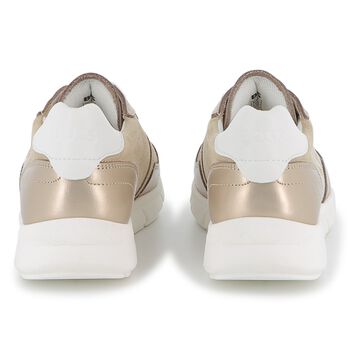 Girls Gold Logo Trainers