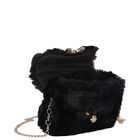 Girls Black Faux Fur Handbag ( 21cm ), 3, hi-res