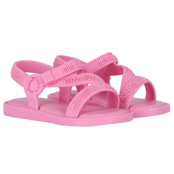 Younger Girls Pink Logo Sandals
