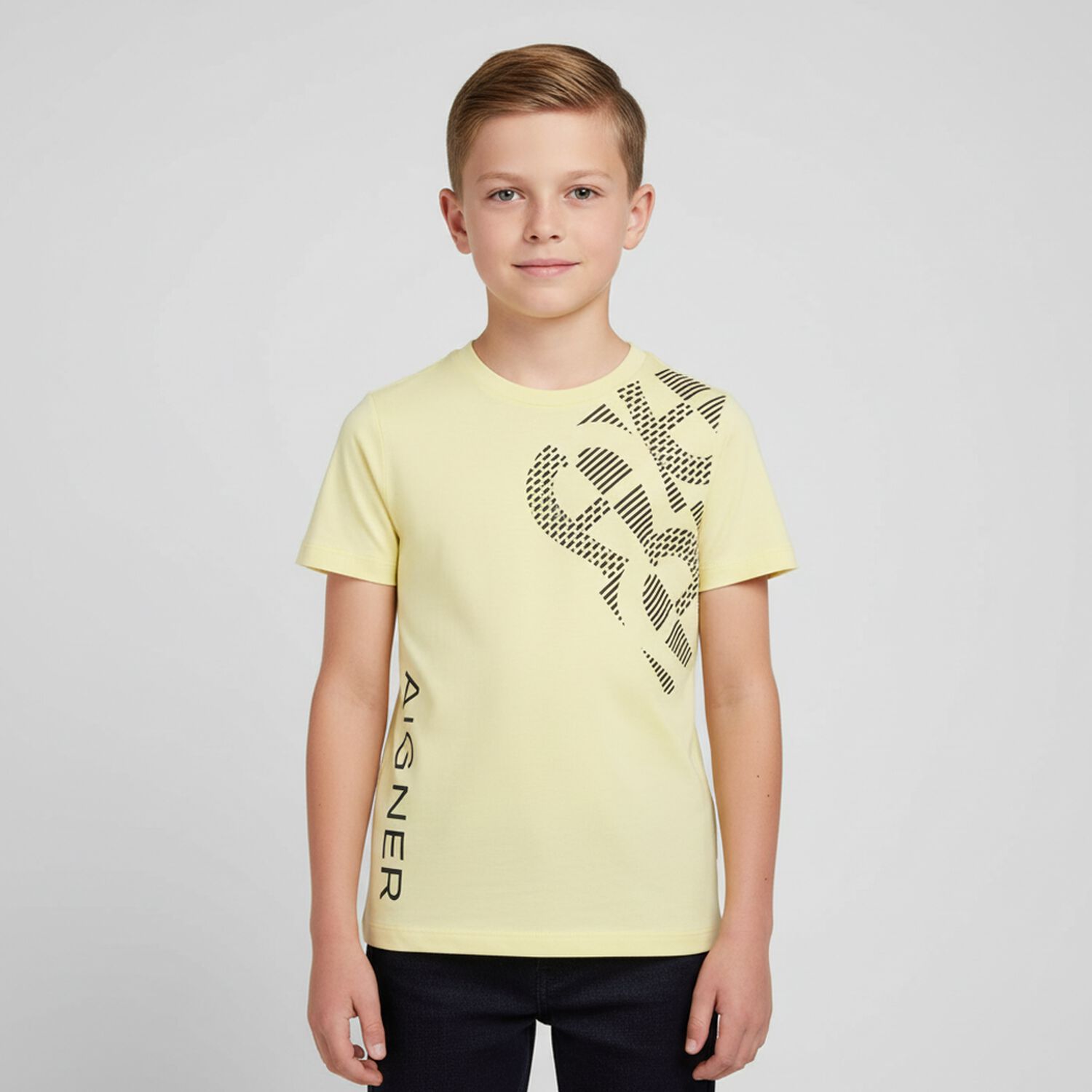 Boys Yellow Logo T-Shirt, 3, hi-res