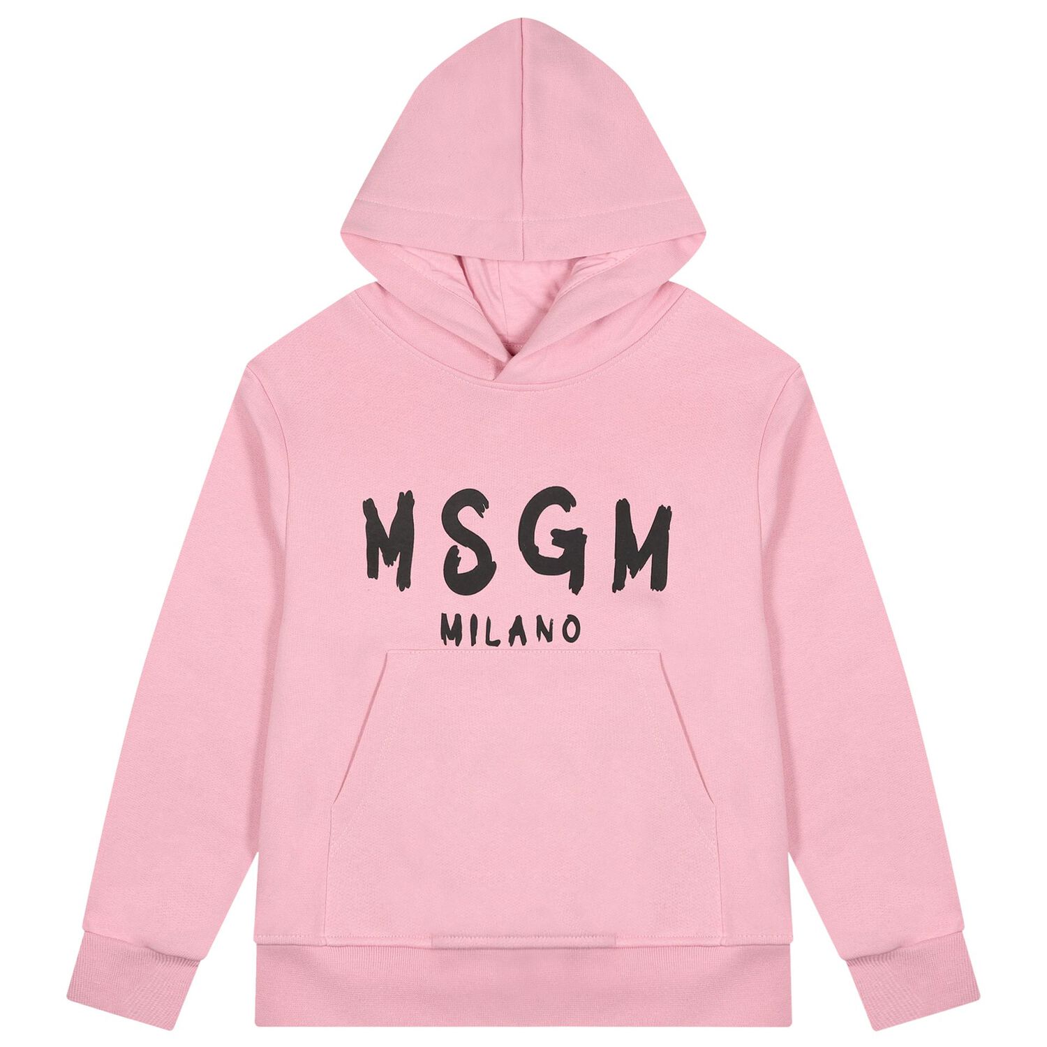 Girls Pink & Black Logo Hooded Top, 6, hi-res