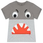 Boys Grey Shark T-Shirt, 1, hi-res