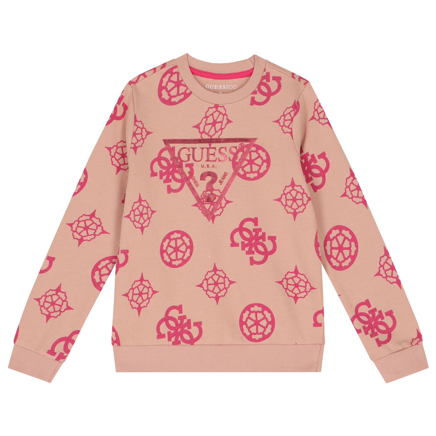 Girls Beige Logo Sweatshirt, 2, hi-res