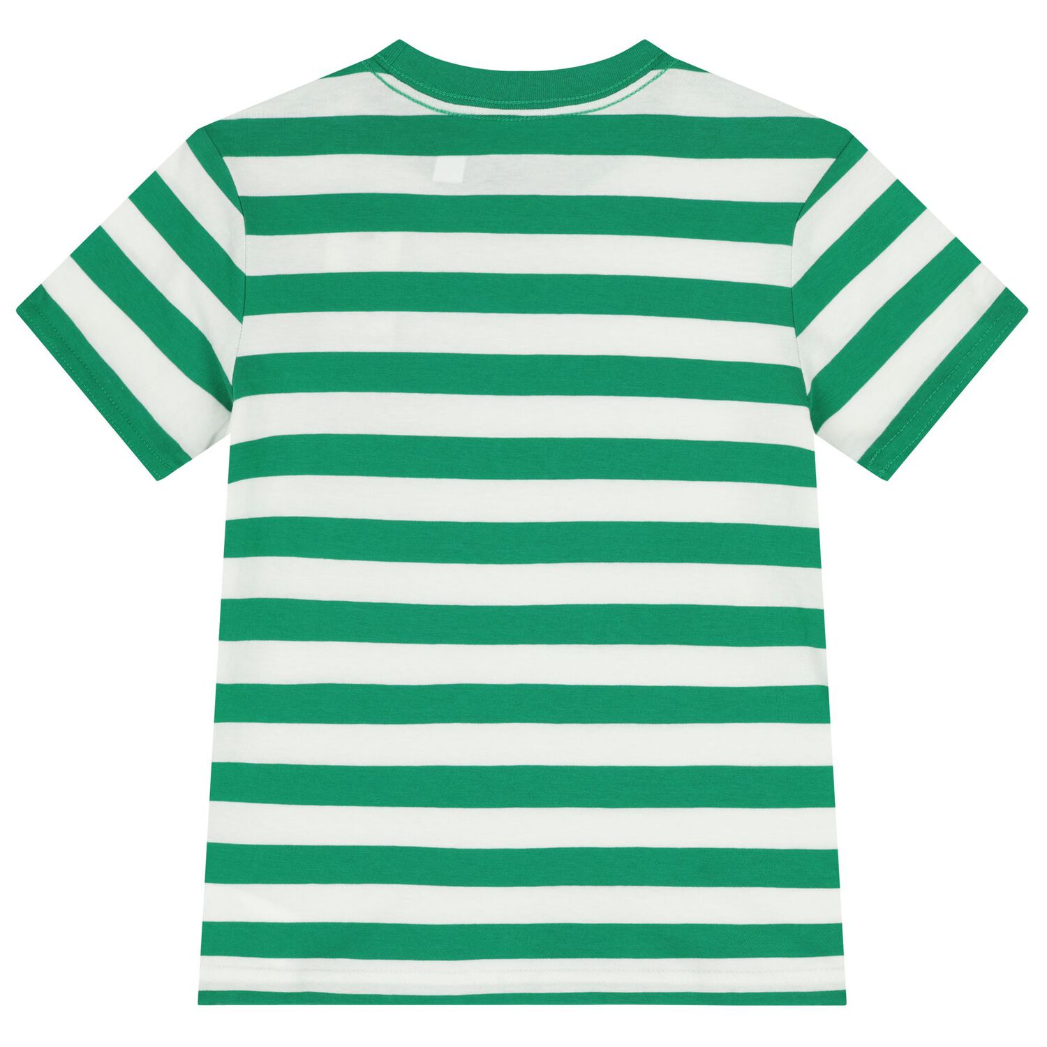 Boys White & Green Striped Logo T-Shirt, 1, hi-res