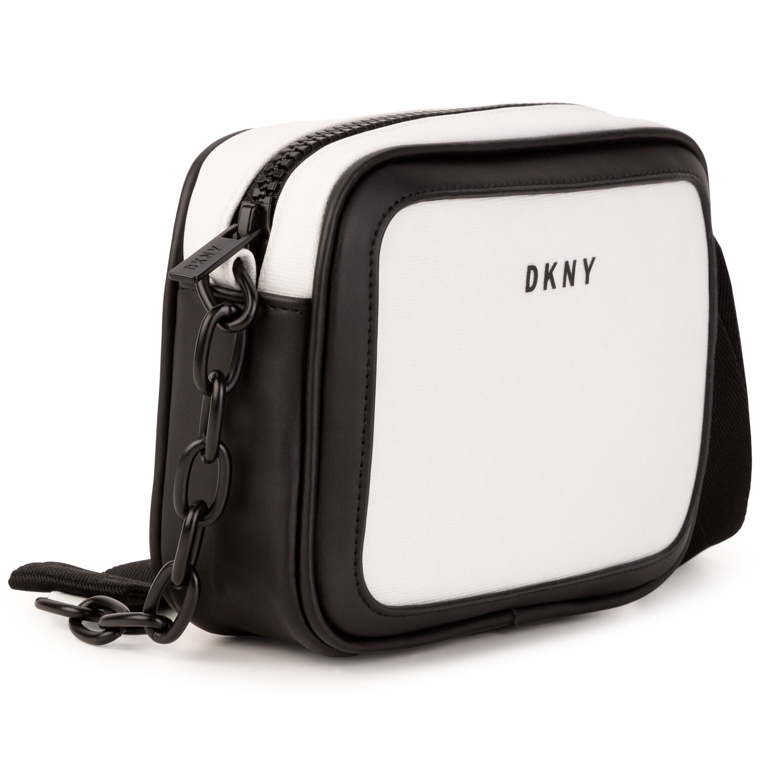 Girls White & Black Logo Handbag, 2, hi-res