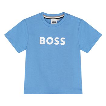 Younger Boys Blue Logo T-Shirt
