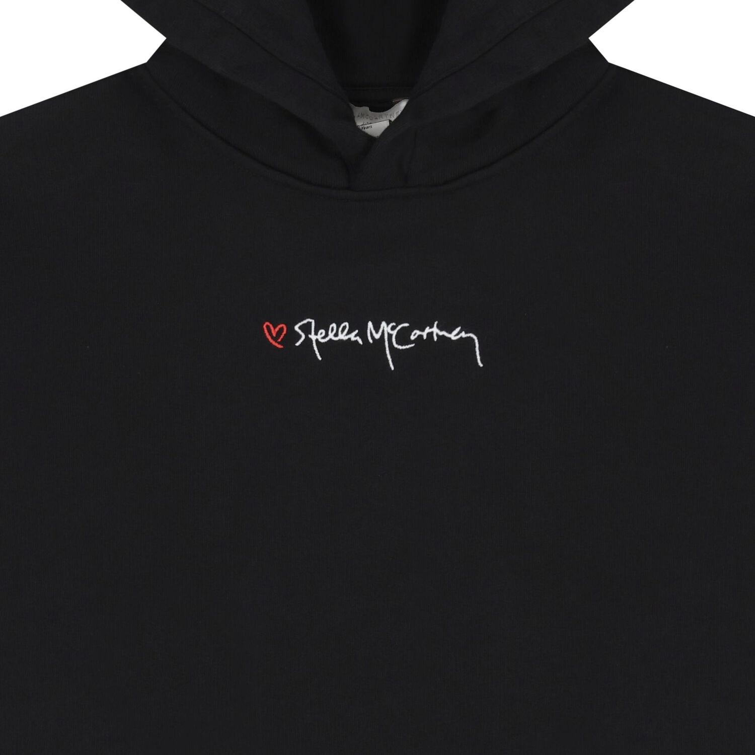 Girls Black Logo Hooded Top, 1, hi-res